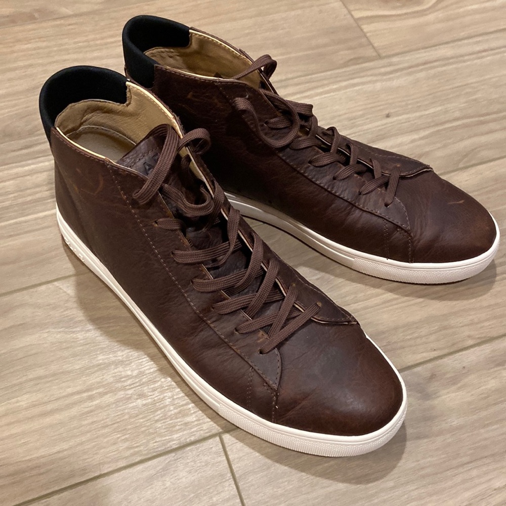 CLAE Bradley High Top Sneakers - Cocoa Leather
